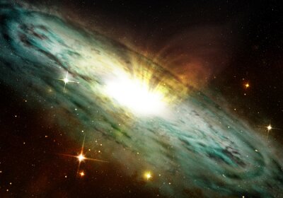 Thème de l'espace extra-atmosphérique avec galaxie magique