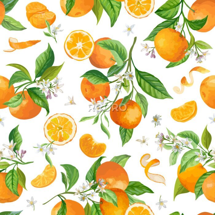 Papier peint  Thème orange juteux