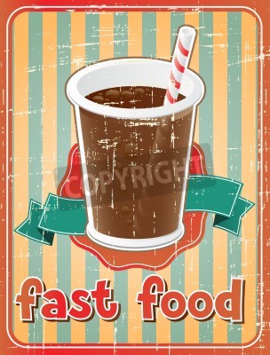 Papier peint  Thème vintage avec une boisson