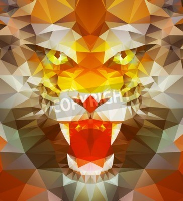 Papier peint  Tigre 3D coloré