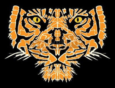 Papier peint  Tigre 3D orange