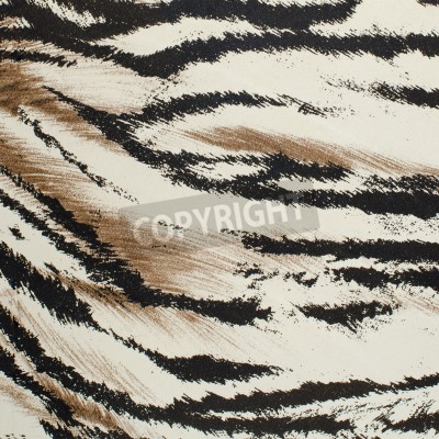 Papier peint  Tigre blanc et marron dessin