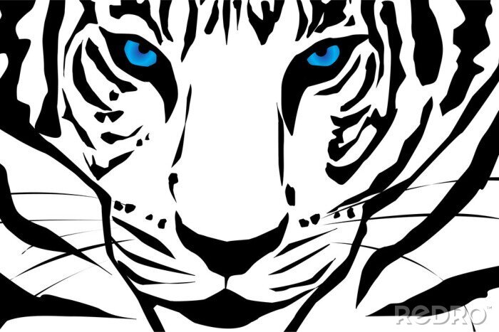 Papier peint  Tigre en représentation graphique