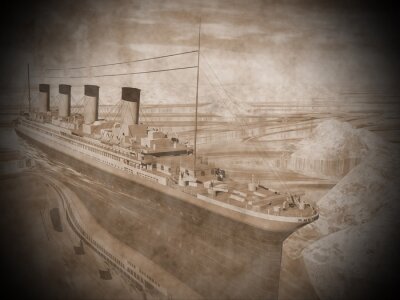 Papier peint  Titanic navire - Rendu 3D