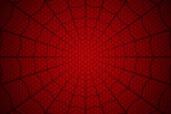 Papier peint  Toile d'araignée sur fond rouge