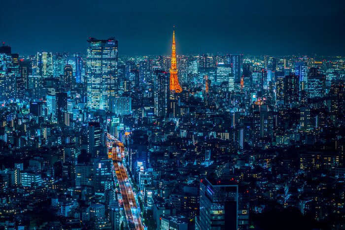 Papier peint  Tokyo 3D de nuit