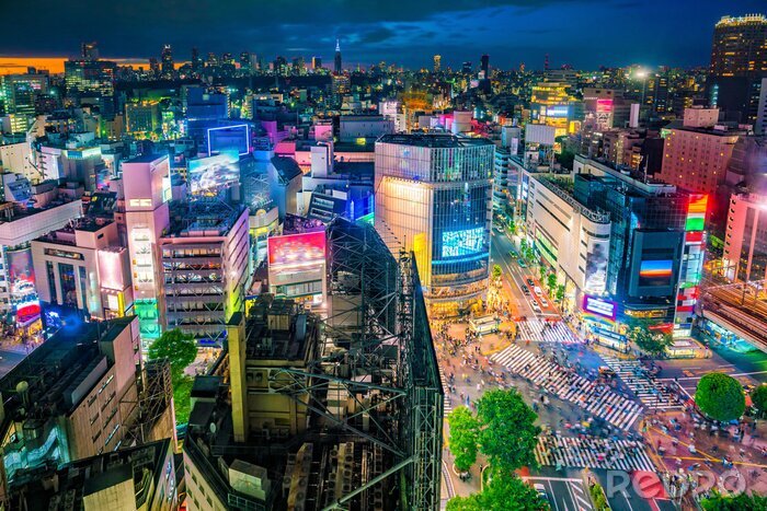 Papier peint  Tokyo la nuit au carrefour