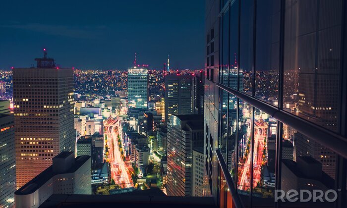 Papier peint  Tokyo nocturne vue aérienne