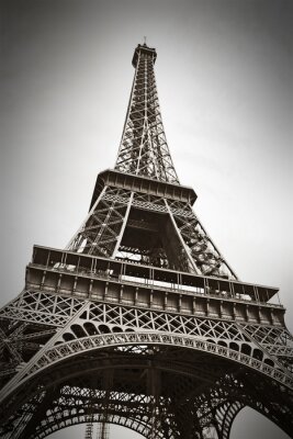 Papier peint  Tour Eiffel en noir et blanc