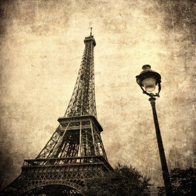 Papier peint  Tour Eiffel image vieillie