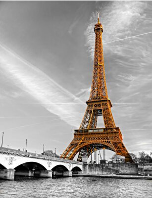 Papier peint  Tour Eiffel Orange