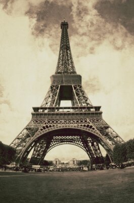 Papier peint  Tour Eiffel teintes rétro