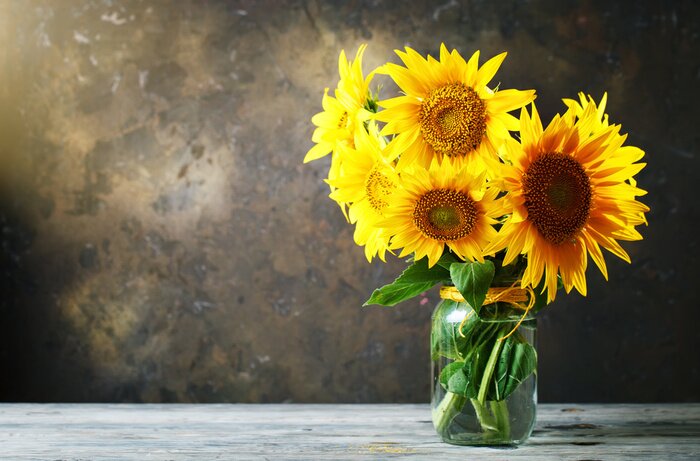 Papier peint  Tournesols dans un pot