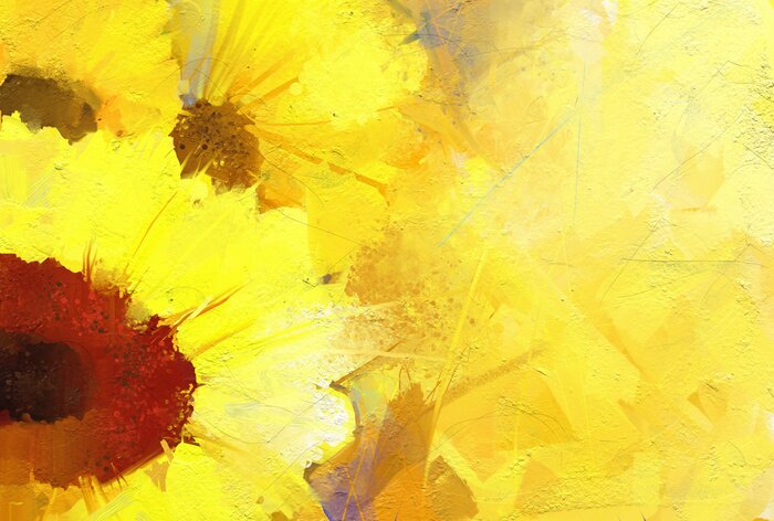 Papier peint  Tournesols peints