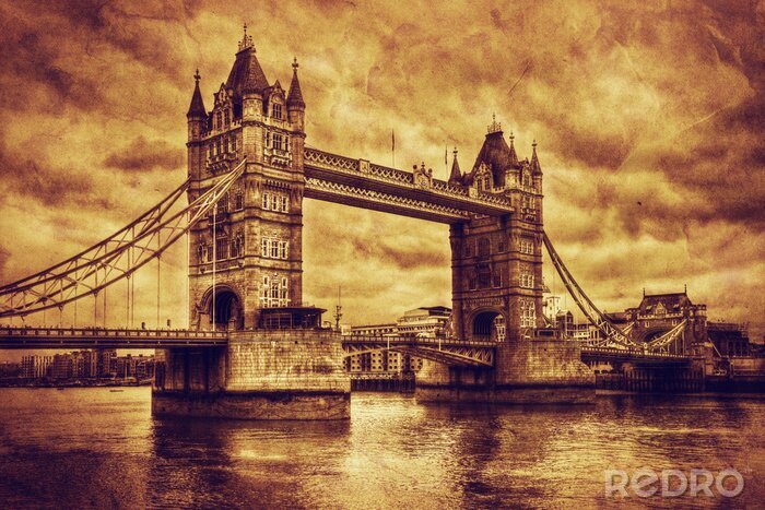 Papier peint  Tower Bridge aux teintes rétro