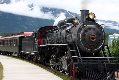 Papier peint  Train à vapeur dans les montagnes