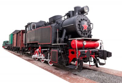 Papier peint  Train d'époque noir locomotive