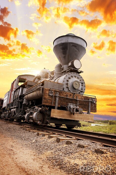 Papier peint  Train locomotives sur le ciel
