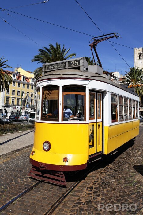 Papier peint  Tram jaune