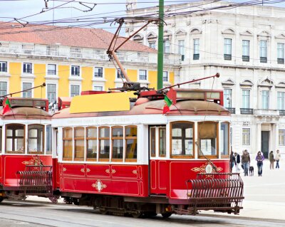 tram rouge de Lisbonne, Portugal
