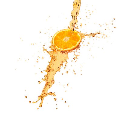 Papier peint  Tranche d'orange avec son jus