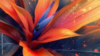 Papier peint  Tranquil Trails: Amidst the Strelitzia's petals, dotted veins create trails leading to a serene oasis within.