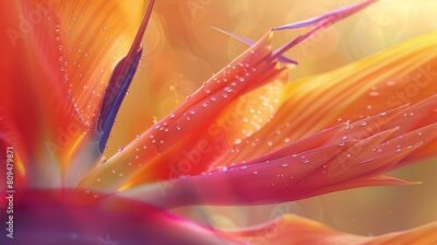 Papier peint  Tranquil Trails: Amidst the Strelitzia's petals, dotted veins create trails leading to a serene oasis within.