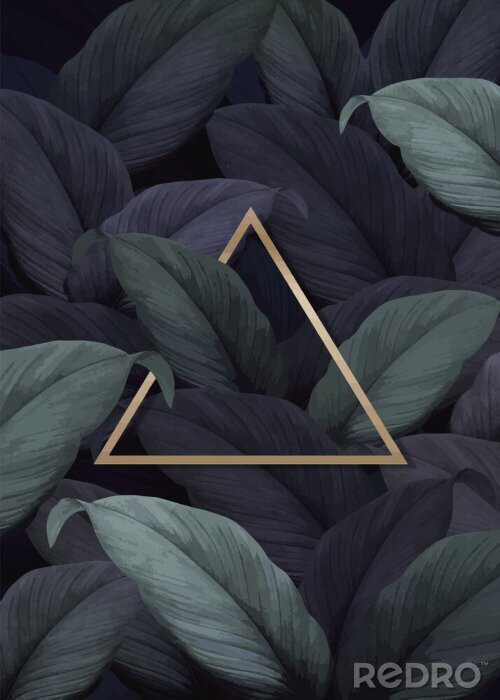 Papier peint  Triangle d'or parmi les feuilles sombres