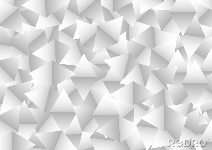 Papier peint  Triangles en 3D blanc et gris