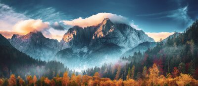 Papier peint  Triglav mountain peak at sunrise