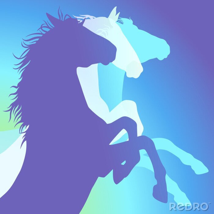 Papier peint  trois chevaux