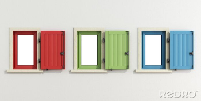Papier peint  Trois fenêtres colorées