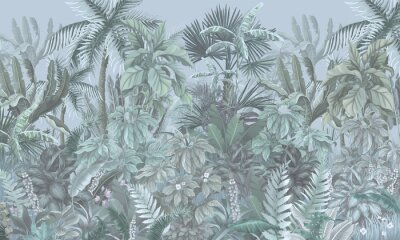 Papier peint  Tropical forest, jungle, blue