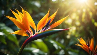 Papier peint  Tropical Majesty: Birds of Paradise Flowers in Vibrant Bloom