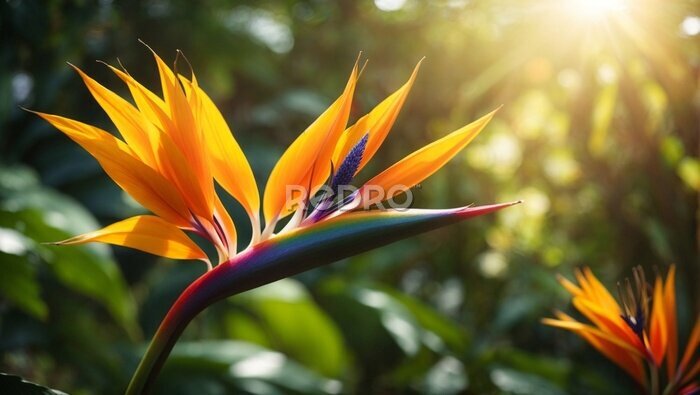 Papier peint  Tropical Majesty: Birds of Paradise Flowers in Vibrant Bloom