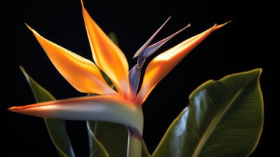 Papier peint  tropical plant strelitzia, generative ai