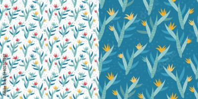 Papier peint  tropical plant strelitzia pattern
