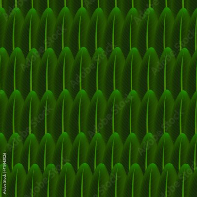 Papier peint  Tropical seamless pattern of flowers bird of Paradise (strelitzia) on the background of palm leaves. Exotic illustration of jungle plants.