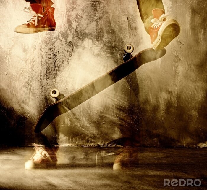 Papier peint  Truc de planche à roulettes en mouvement