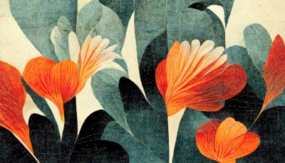Papier peint  Tulipes abstraites style grunge