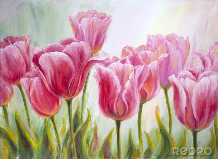 Papier peint  Tulipes peintes