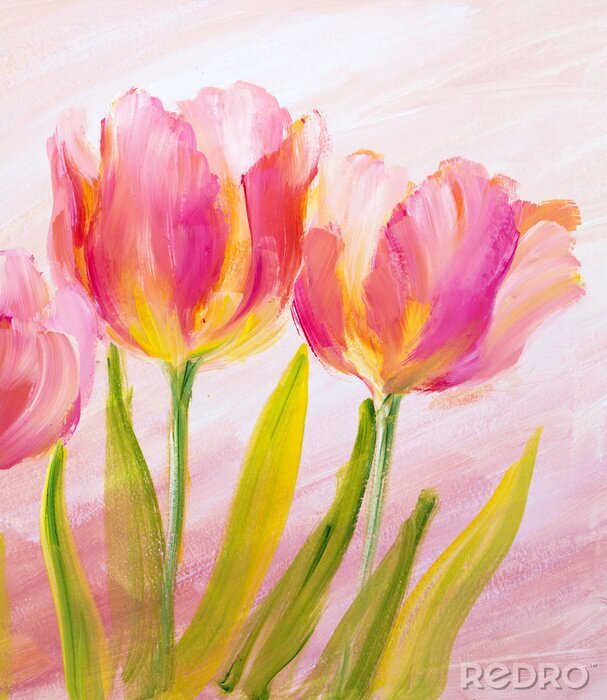 Papier peint  Tulipes style peinture