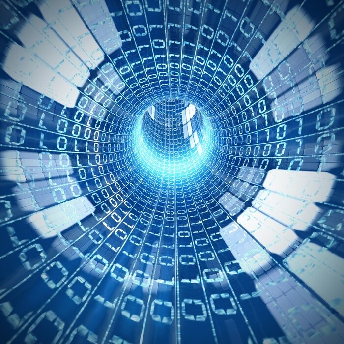 Papier peint  Tunnel 3d abstrait et futuriste