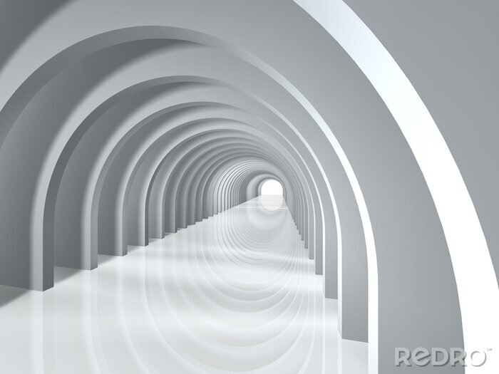 Papier peint  Tunnel 3D avec des arceaux