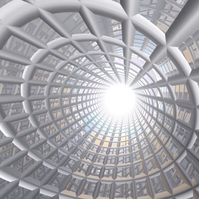 Tunnel 3D avec une grille géométrique