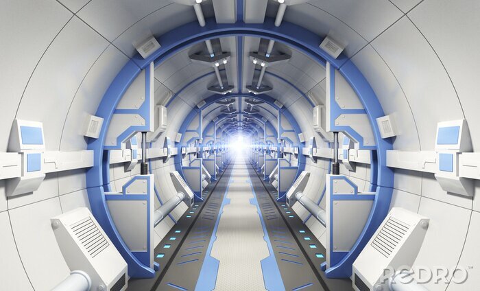 Papier peint  Tunnel 3d dans un vaisseau spatial