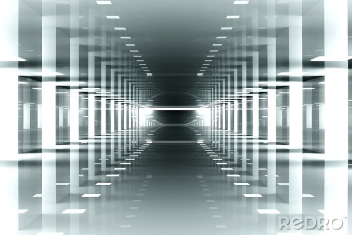 Papier peint  Tunnel 3D du futur