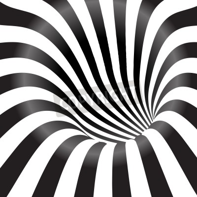 Papier peint  Tunnel à bandes noires et blanches