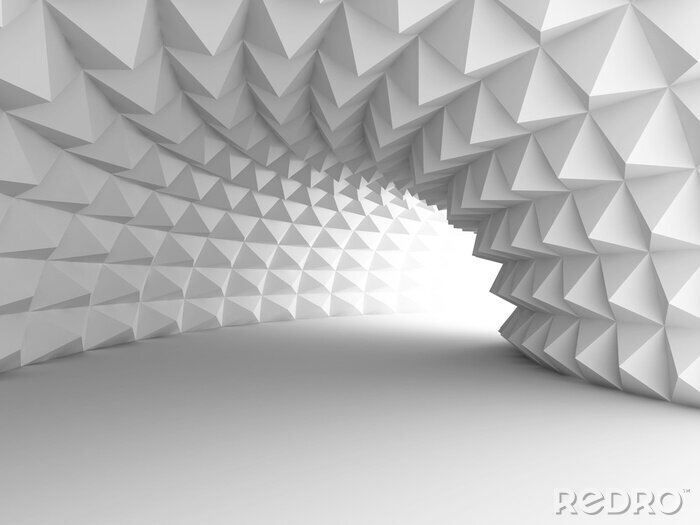 Papier peint  Tunnel abstrait 3D avec pointes