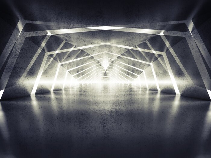 Papier peint  Tunnel abstrait en béton